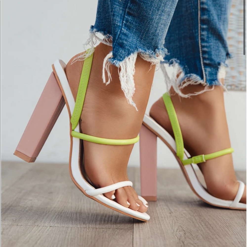 White mutli heel